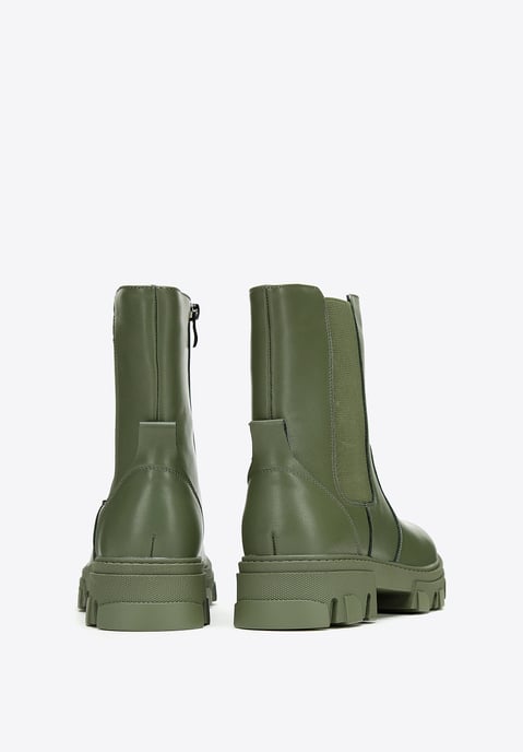 Wittchen Damen-Plateau-Stiefel aus Leder, Grün, Naturleder - Image 3