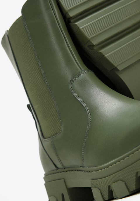 Wittchen Damen-Plateau-Stiefel aus Leder, Grün, Naturleder - Image 6