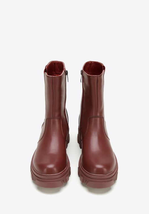 Wittchen Damen-Chelsea-Boots aus Leder mit Plateau, Kirschrot, Naturleder - Image 2