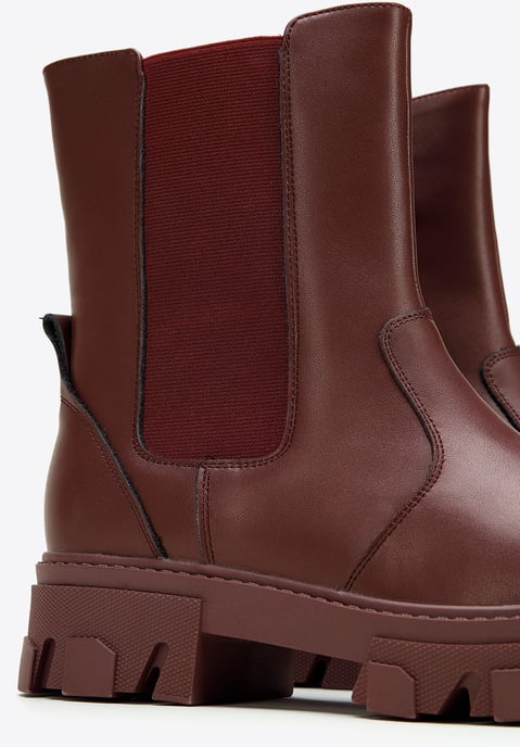 Wittchen Damen-Chelsea-Boots aus Leder mit Plateau, Kirschrot, Naturleder - Image 6