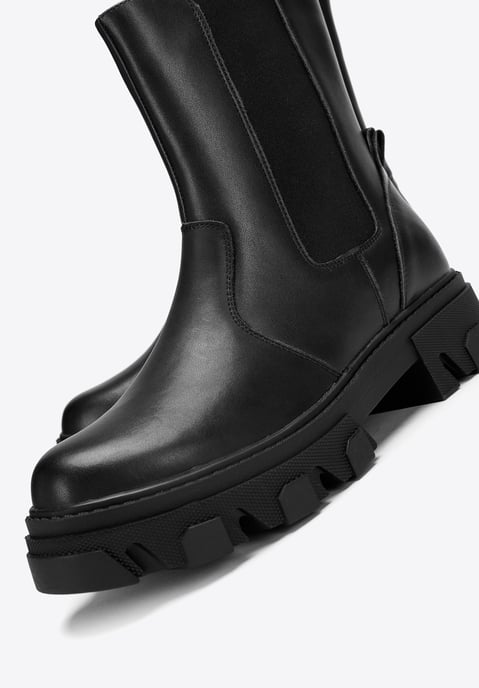 Wittchen Damen-Plateau-Stiefel aus Leder, Schwarz, Naturleder - Image 5