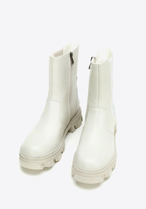 Wittchen Damen-Chelsea-Boots aus Leder mit grau-beigem Plateau - Image 1