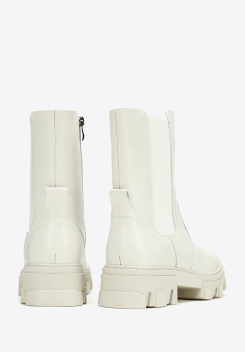 Wittchen Damen-Chelsea-Boots aus Leder mit grau-beigem Plateau - Image 3