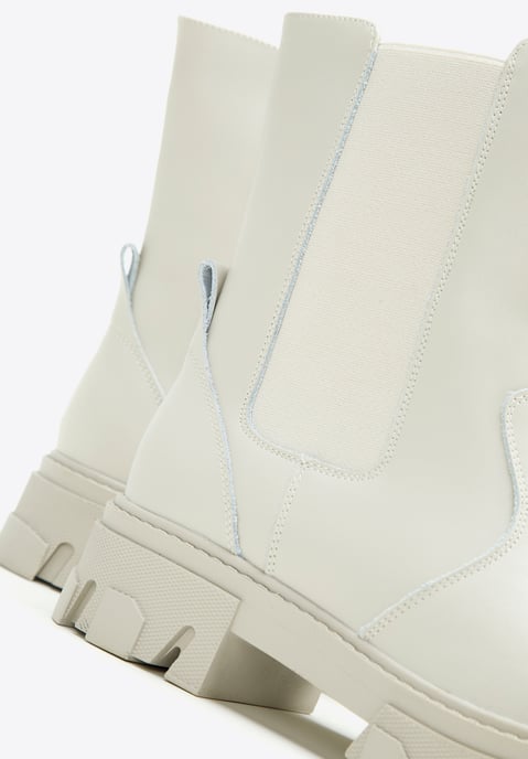 Wittchen Damen-Chelsea-Boots aus Leder mit grau-beigem Plateau - Image 5