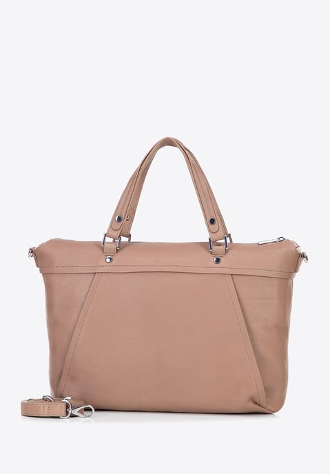 Wittchen Damen-Laptoptasche aus Leder, 15 Zoll, mit Quaste, Beige, Naturleder - Image 3