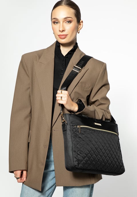 Wittchen Damen-Laptoptasche (14 Zoll) mit Steppung, Schwarz, Schwarzes Polyester - Image 5