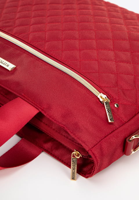 Wittchen Damen-Laptoptasche (14 Zoll) mit Steppung, Kirschrot, Polyester - Image 3