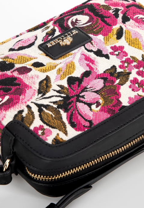 Wittchen Damen-Umhängetasche aus Jacquard und Kunstleder, weiß und rosa - Image 3