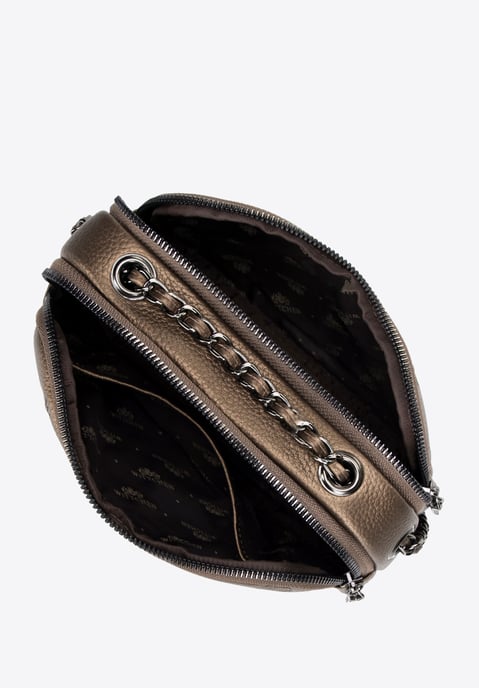 Wittchen Damen-Umhängetasche aus Leder mit Goldkette, Naturleder - Image 3