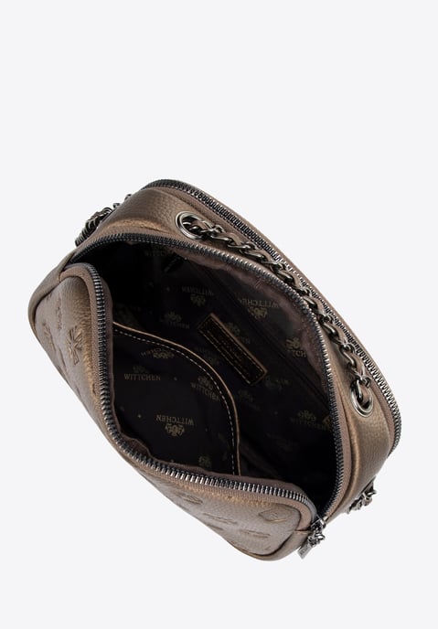 Wittchen Damen-Umhängetasche aus Leder mit Goldkette, Naturleder - Image 4