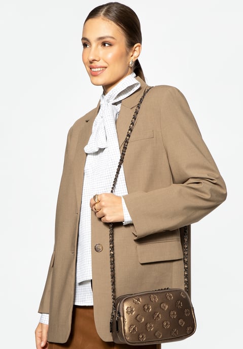 Wittchen Damen-Umhängetasche aus Leder mit Goldkette, Naturleder - Image 6