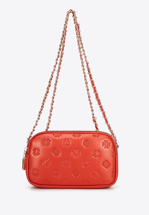 Wittchen Damen-Umhängetasche aus Leder mit Kette, Orange, Naturleder - Image 2