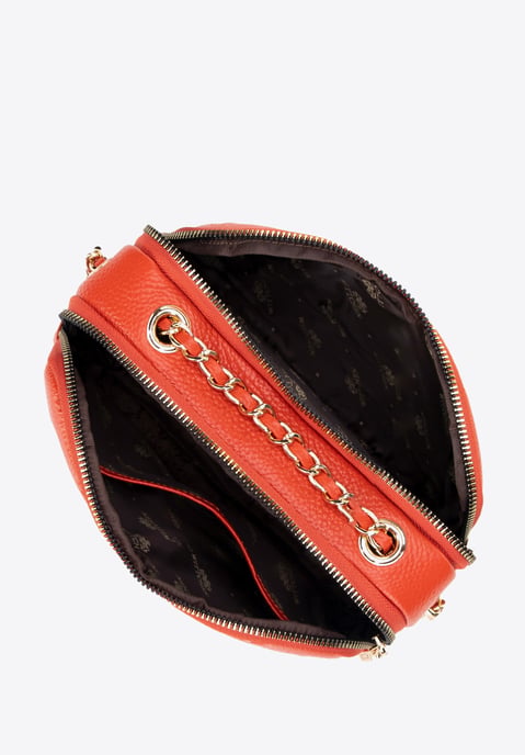 Wittchen Damen-Umhängetasche aus Leder mit Kette, Orange, Naturleder - Image 4