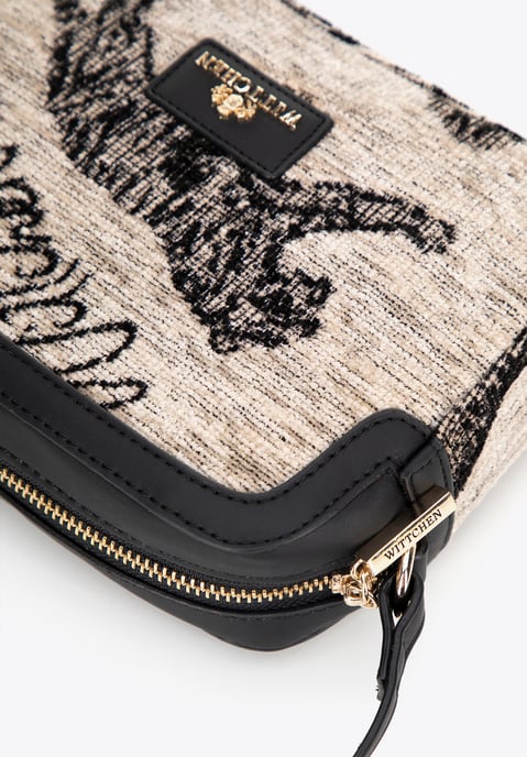 Wittchen Damen-Umhängetasche aus Jacquard und Kunstleder, creme und schwarz - Image 3