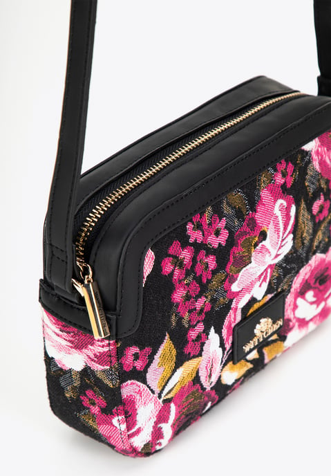 Wittchen Damen-Umhängetasche aus Jacquard und Kunstleder, schwarz und rosa - Image 3