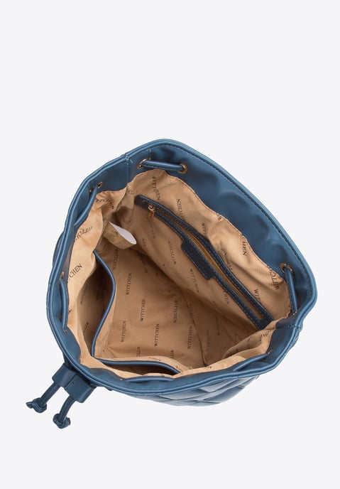 Wittchen Damen-Rucksack aus geometrisch gestepptem Öko-Leder, dunkelblau - Image 2