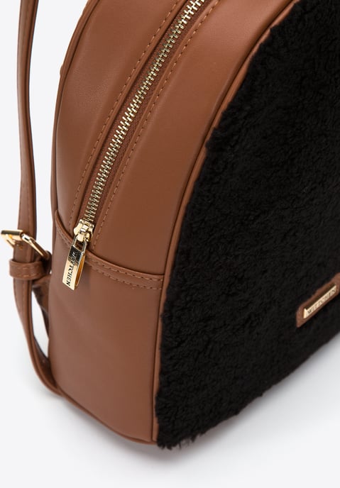 Wittchen Damenrucksack mit Kunstfellfront, braun und schwarz, Öko-Leder - Image 3