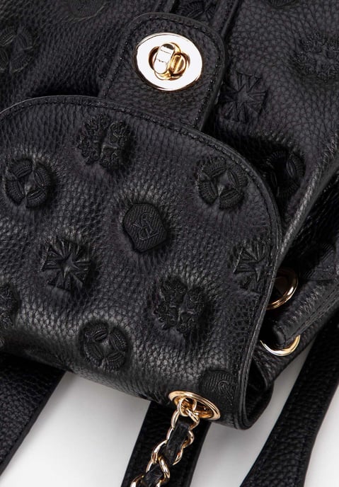 Wittchen Damen-Lederrucksack mit Kette, Schwarz, Naturleder - Image 4