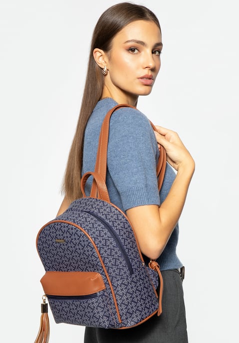 Wittchen Damenrucksack aus Kunstleder mit Quaste, Marineblau - Image 4