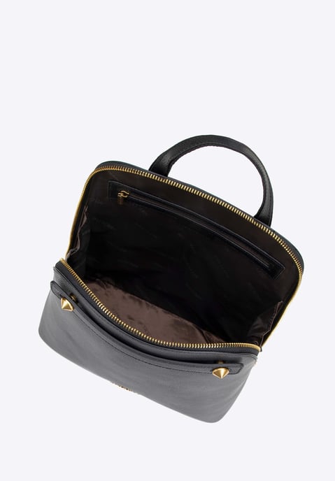 Wittchen Damen-Lederrucksack, trapezförmig, Schwarz, Naturleder - Image 3