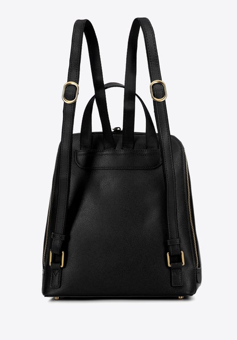 Wittchen Damen-Lederrucksack, trapezförmig, Schwarz, Naturleder - Image 2