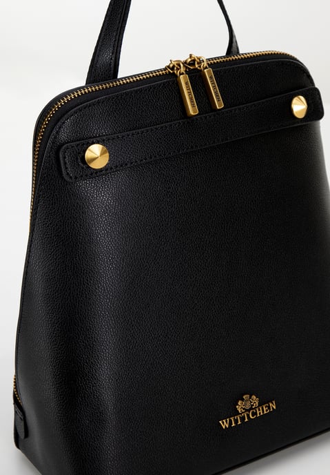 Wittchen Damen-Lederrucksack, trapezförmig, Schwarz, Naturleder - Image 4
