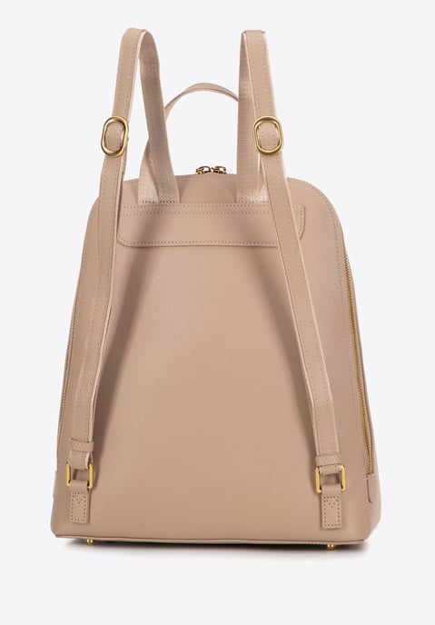 Wittchen Damen-Lederrucksack, trapezförmig, beige, Naturleder - Image 2