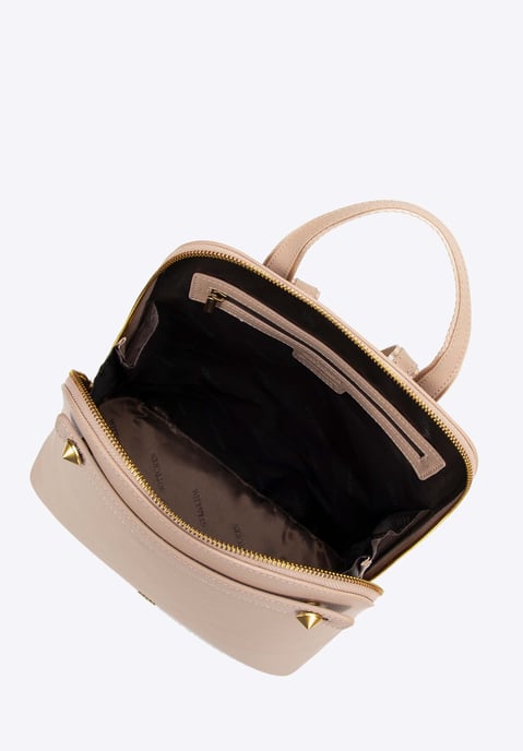Wittchen Damen-Lederrucksack, trapezförmig, beige, Naturleder - Image 3