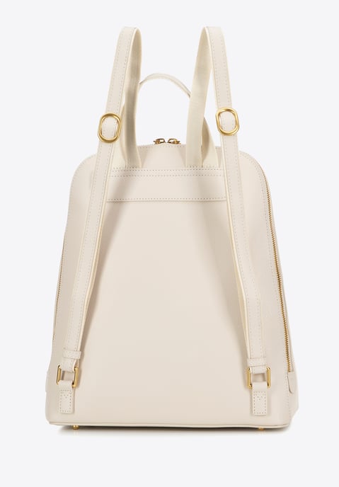 Wittchen Damen-Lederrucksack, trapezförmig, cremefarben, Naturleder - Image 2
