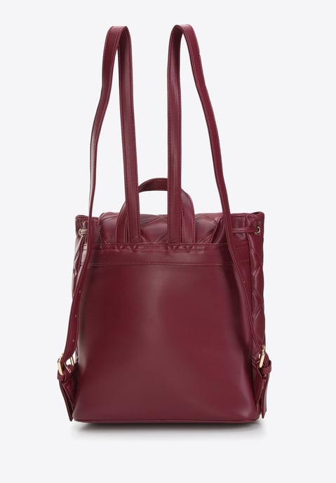 Wittchen Damen-Rucksack aus geometrisch gestepptem Öko-Leder, Kirsche - Image 1