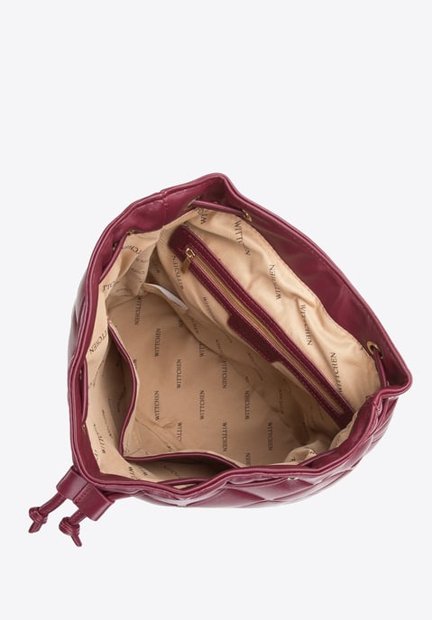 Wittchen Damen-Rucksack aus geometrisch gestepptem Öko-Leder, Kirsche - Image 2