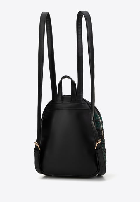 Wittchen Damenrucksack aus schwarzem und grünem Polyester-Bouclé-Gewebe - Image 1