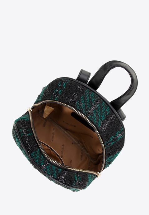 Wittchen Damenrucksack aus schwarzem und grünem Polyester-Bouclé-Gewebe - Image 2