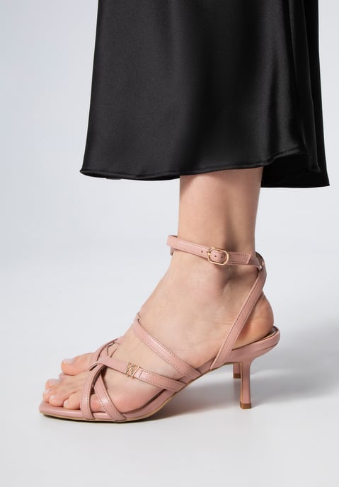 Wittchen Damen-Ledersandalen mit Riemchen und Stilettoabsatz, Altrosa - Image 1