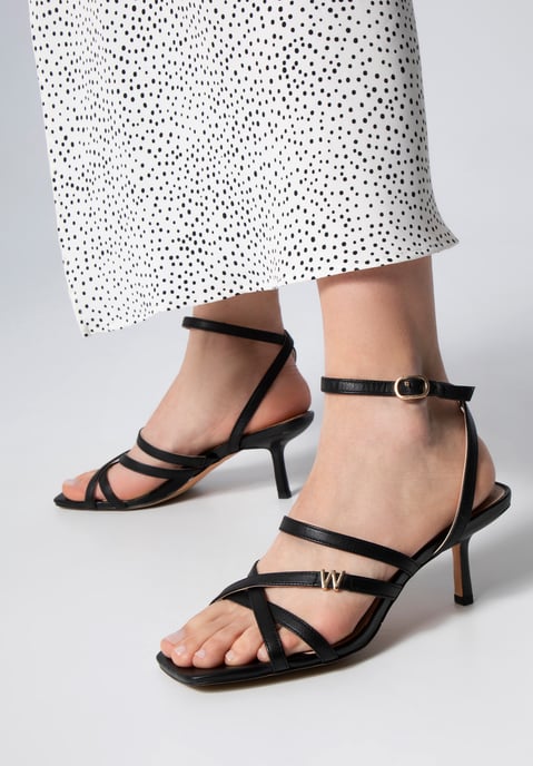 Wittchen Damen-Ledersandalen mit Riemchen und hohem Absatz, Schwarz, Naturleder - Image 3
