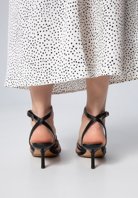 Wittchen Damen-Ledersandalen mit Riemchen und hohem Absatz, Schwarz, Naturleder - Image 4