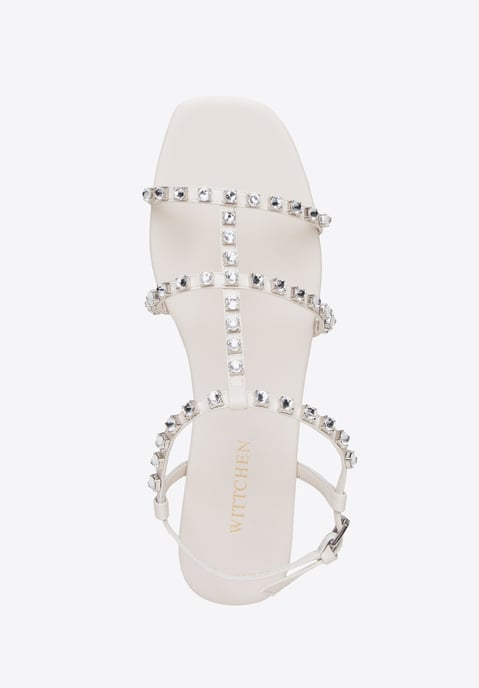 Wittchen Damen-Ledersandalen mit Kristallen, Creme, Naturleder - Image 4