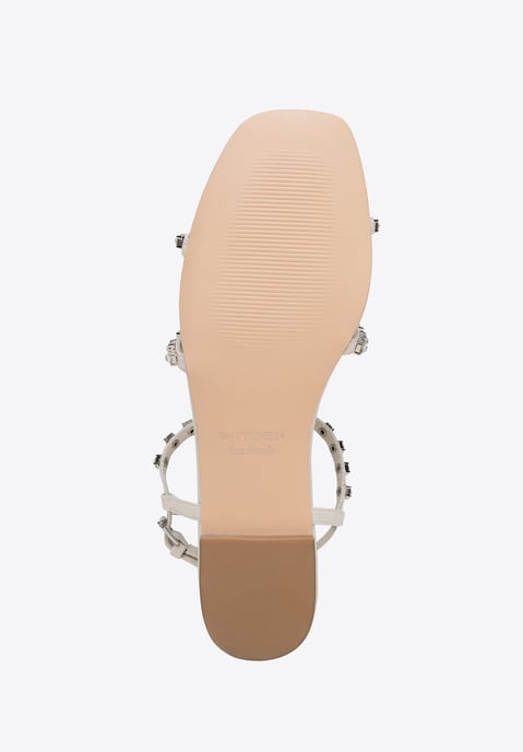 Wittchen Damen-Ledersandalen mit Kristallen, Creme, Naturleder - Image 5