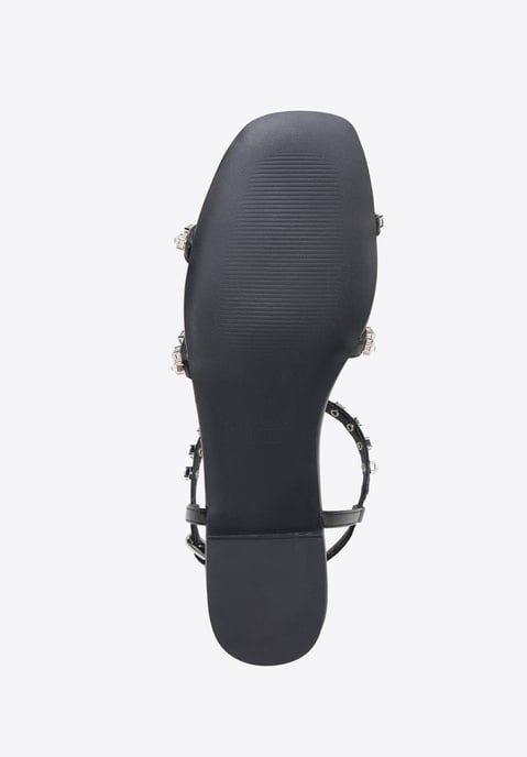 Wittchen Damen-Ledersandalen mit Kristallen, schwarzes Naturleder - Image 5