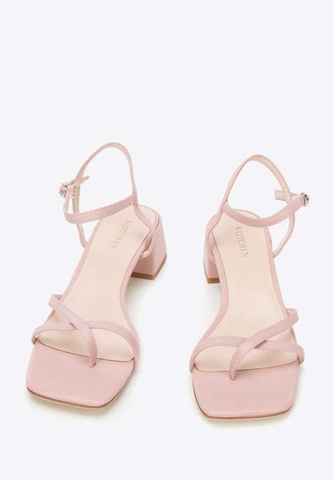 Wittchen Damen-Ledersandalen mit dünnen Riemen, Altrosa, Naturleder - Image 1