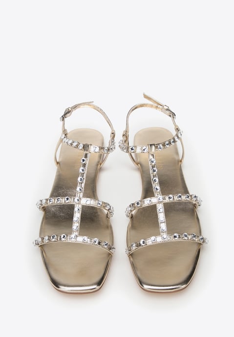 Wittchen Damen-Ledersandalen mit Kristallen, Gold, Naturleder - Image 2