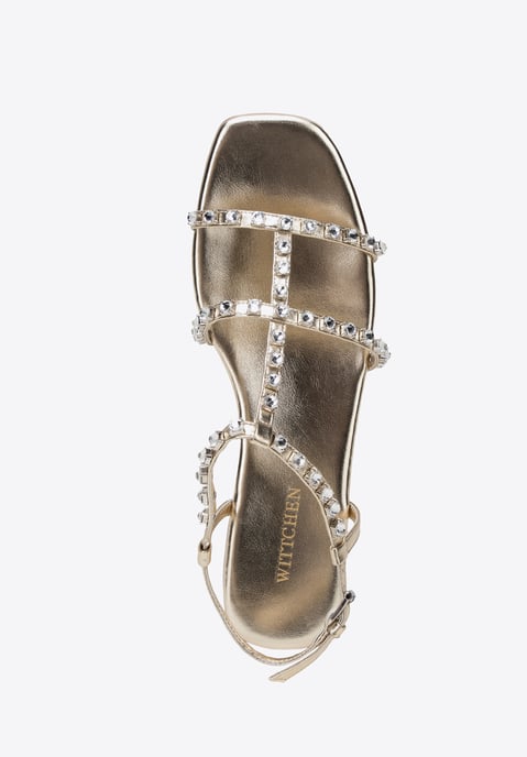 Wittchen Damen-Ledersandalen mit Kristallen, Gold, Naturleder - Image 4