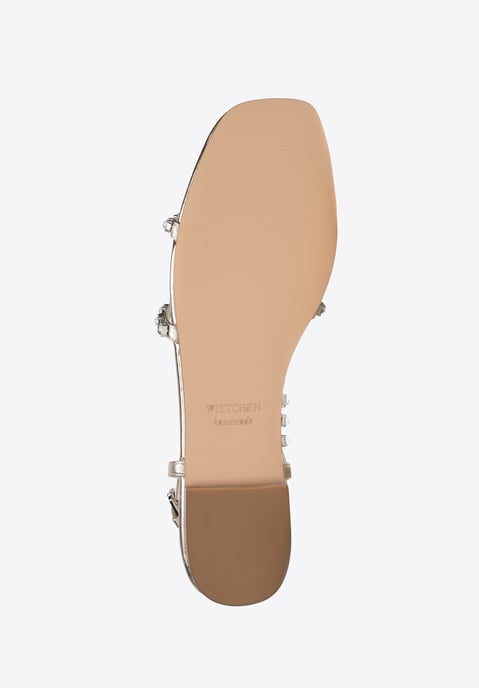 Wittchen Damen-Ledersandalen mit Kristallen, Gold, Naturleder - Image 5