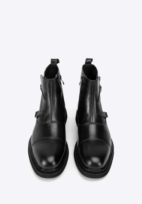 Wittchen Herren-Chelsea-Boots aus Leder mit Krokodilleder-Einsätzen, Schwarz - Image 2