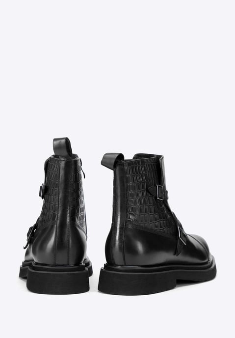 Wittchen Herren-Chelsea-Boots aus Leder mit Krokodilleder-Einsätzen, Schwarz - Image 3
