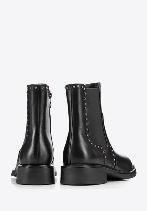 Wittchen Damen-Chelsea-Boots aus Leder mit Ziernieten, schwarz, Naturleder - Image 3