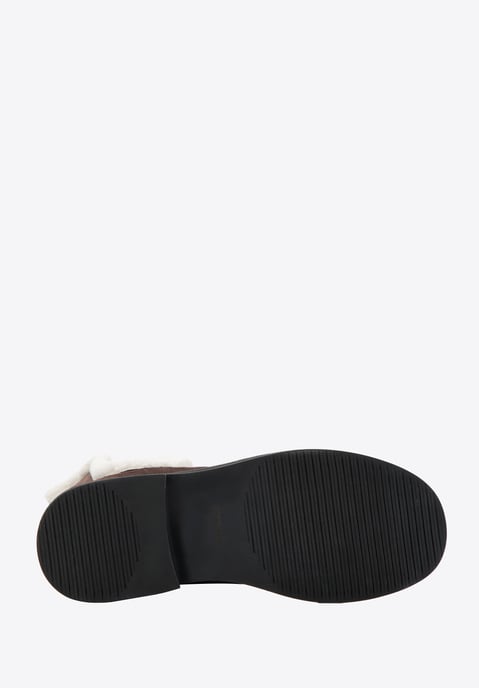 Wittchen Damen-Chelsea-Boots aus Wildleder mit Kunstfellbesatz, Dunkelbraun - Image 4