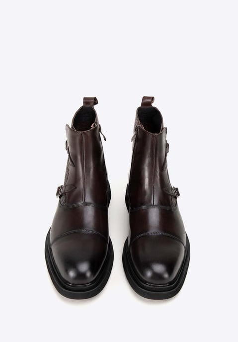 Wittchen Herren-Chelsea-Boots aus Leder mit Krokodilleder-Einsätzen, Braun - Image 2