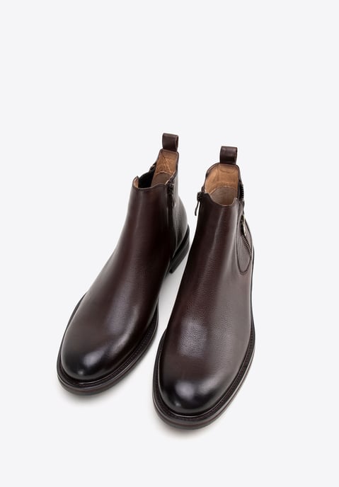 Wittchen Herren-Chelsea-Boots aus Leder mit Einlegesohle, Dunkelbraun - Image 1