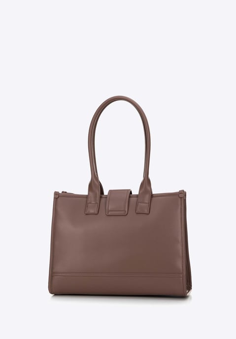 Wittchen Damen-Schultertasche, klassisch, mit Stoffeinsatz, Beige, Kunstleder - Image 1